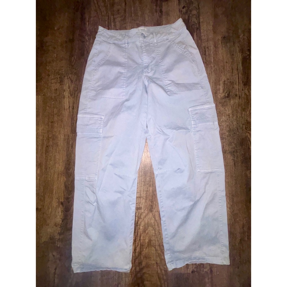Universal Thread Womens Light Blue High-Rise Wide Leg Cargo Utility Pants Size 4